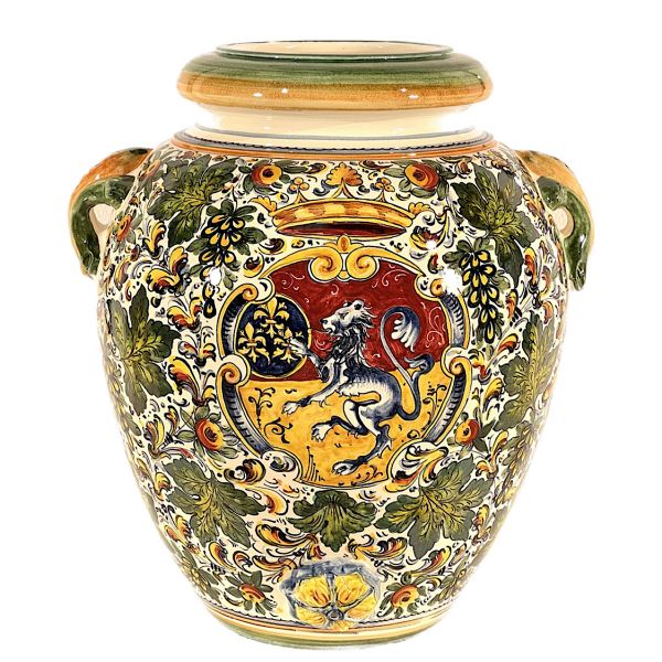 ACC101C 60 - Jar pattern cafaggiolo colours (coat of arms of San Gimignano) cm.60H